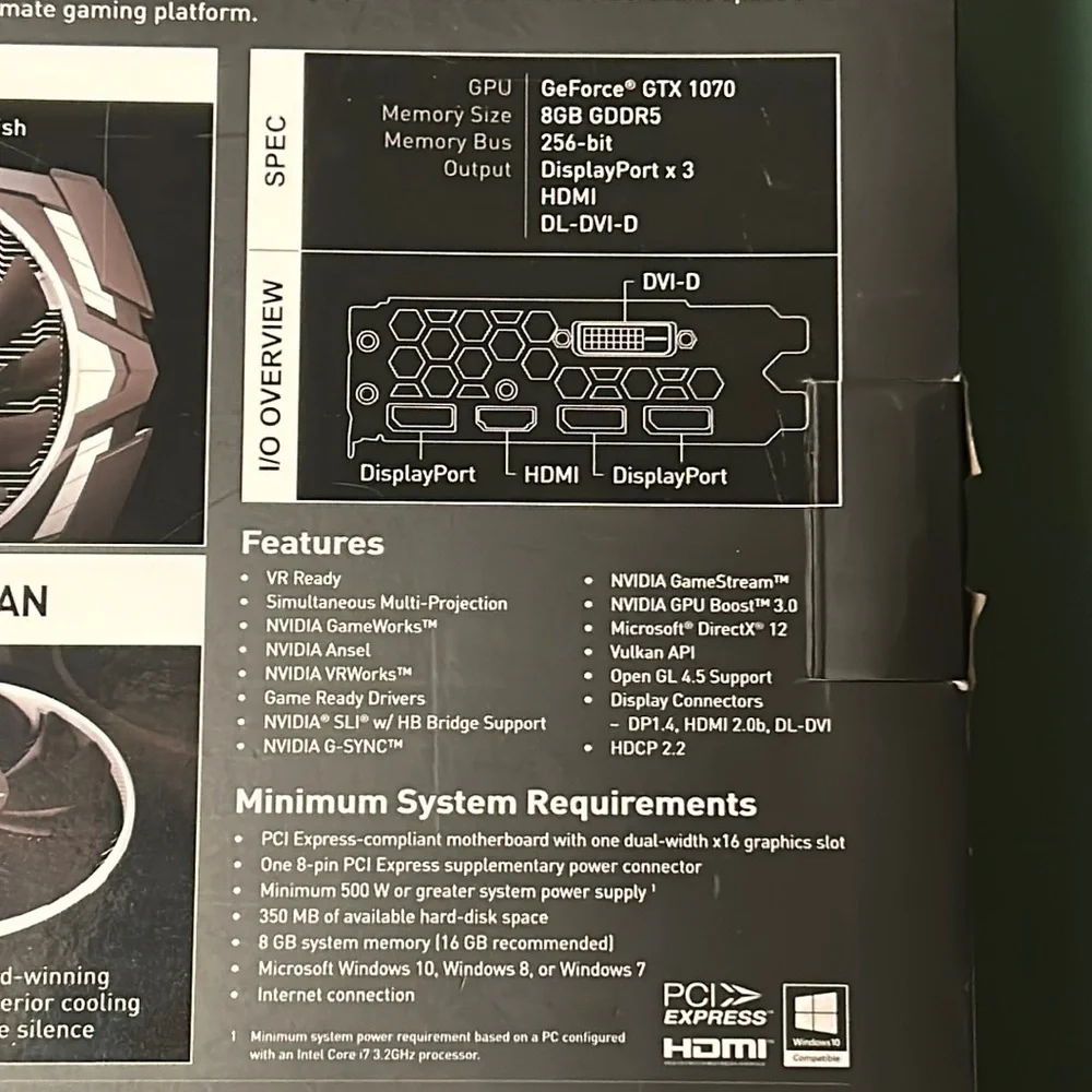 MSI Nvidia GTX 1070 ARMOR OC